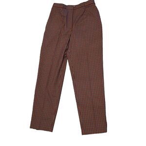 JONES WEAR Women's Size 12 Plaid Trousers Slacks Office Workwear Tan Red Black
